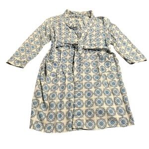John Wells Ltd. Unisex Vintage 100% Cotton Wash & Wear Print Robe XL Made in USA